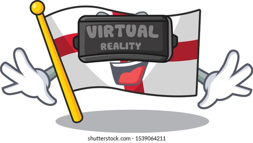 Virtual reality flag guernsey flies the character pole