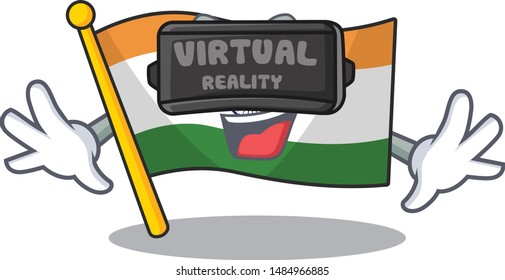 Virtual reality flag indian isolated in the character