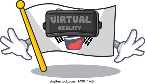 Virtual reality flag korea isolated with the mascot