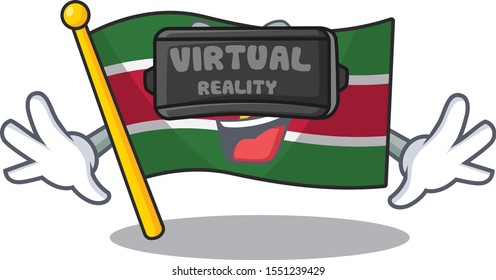 virtual reality flag suriname isolated in the mascot