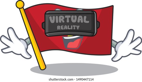Virtual reality flag vietnam fluttered on mascot pole