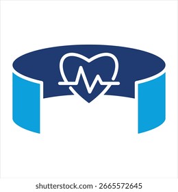 Virtual Reality Flat Blue Icon Vector Illustration