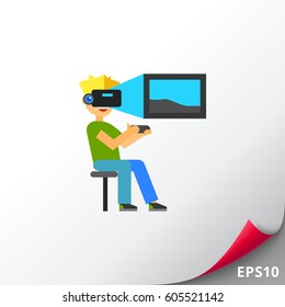 Virtual reality flat icon