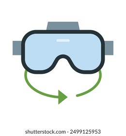 Diseño plano del icono de la realidad virtual para el personal y el Uso comercial