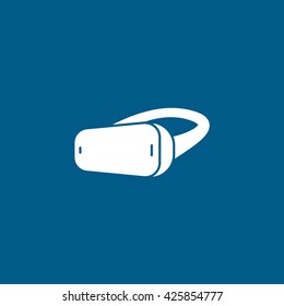 Virtual Reality Flat Icon On Blue Background