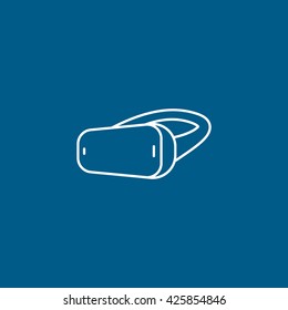 Virtual Reality Flat Icon On Blue Background