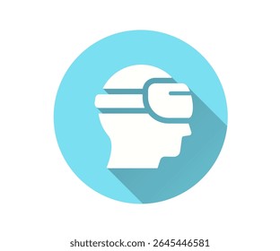 Virtual reality flat icon. Simple illustration with long shadow for graphic and web design.