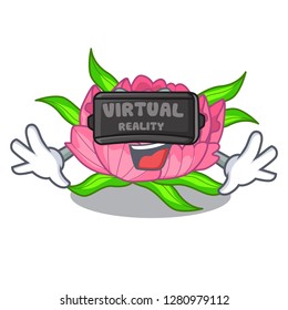 Virtual reality flower tree poeny in character form
