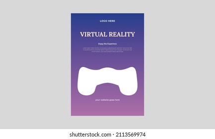 Plantilla de volante de realidad virtual, plantilla de diseño de volante de eventos Vr, plantilla de afiche de innovación tecnológica.