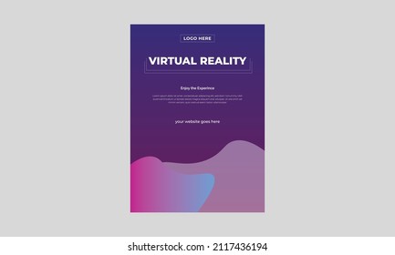 Virtual Reality Flyer Template, Vr Event Flyer Design Template, Technology Innovation Poster Template.