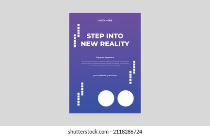 Virtual Reality Flyer Template, Vr Event Flyer Design Template, Technology Innovation Poster Template.