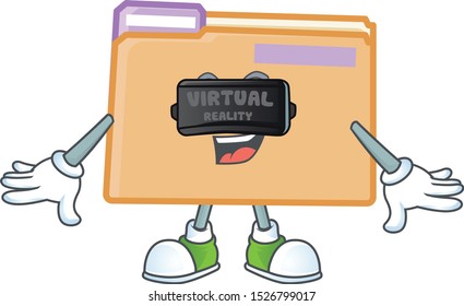 Virtual reality folder for storage with character shape