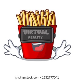 Virtual reality french fries wrapped in cartoon shapes