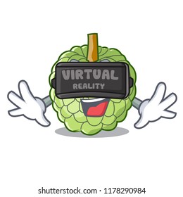 Virtual reality fresh custard apple sweet fruit cartoon