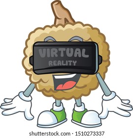 Virtual reality fresh marolo fruit character mascot in cartoon