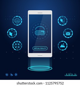 Virtual reality futuristic application on smartphone