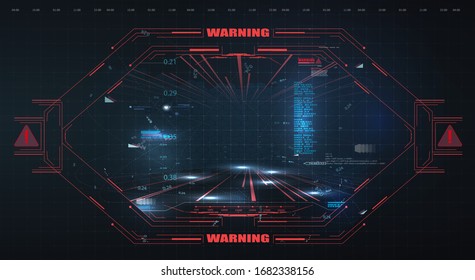 Virtual reality. Futuristic VR head-up display design. Sci-Fi helmet HUD, GUI,UI. Futuristic display data, statistics panel. Sci-Fi Helmet HUD. Future Technology Display Design. Control panel design