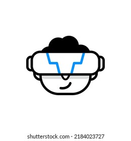 Virtual Reality Game Boy Character Illustration
