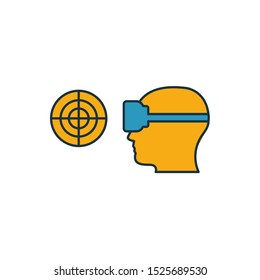 Virtual Reality Game icon. Outline filled creative elemet from visual device icons collection. Premium virtual reality game icon for ui, ux, apps, software and infographics.