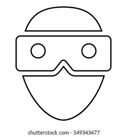 Virtual reality game illustration - glyph style icon - Filled black
