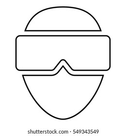 Virtual reality game illustration - glyph style icon - Filled black
