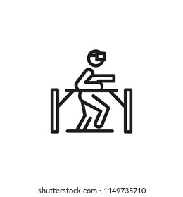 Virtual reality game line icon. Zone, area, entertainment. Gaming concept. Vector illustration can be used for topics like VR platform, videogame, leisure