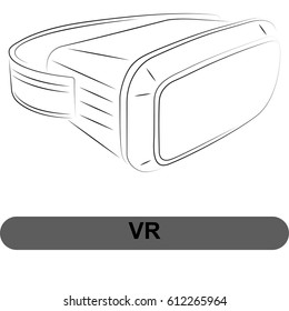Virtual reality, virtual game, linear, separate on a white background