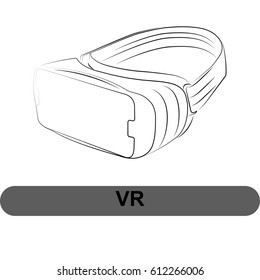 Virtual reality, virtual game, linear, separate on a white background
