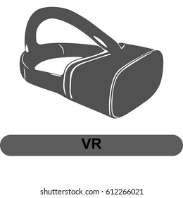 Virtual reality, virtual game, linear, separate on a white background