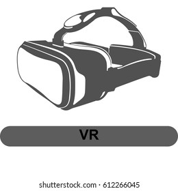 Virtual reality, virtual game, linear, separate on a white background
