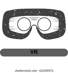 Virtual reality, virtual game, linear, separate on a white background