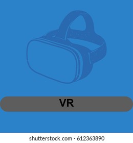 Virtual reality, virtual game, linear, separate on a white background