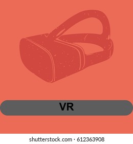 Virtual reality, virtual game, linear, separate on a white background