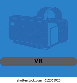 Virtual reality, virtual game, linear, separate on a white background