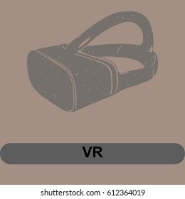 Virtual reality, virtual game, linear, separate on a white background