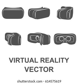 Virtual reality, virtual game, linear, separate on a white background,set