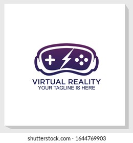 Virtual Reality Game Logo Template Design Vector