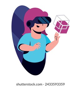 virtual reality gamer illustration vector