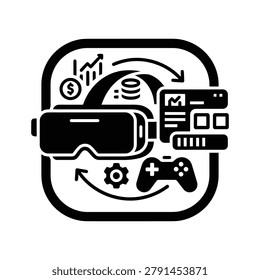 A virtual reality gaming concept with VR headset and controller