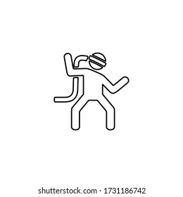 Virtual reality gaming, entertainment concept. VR headset icon in flat design style.