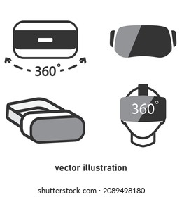 Virtual reality gaming and entertainment headset icon