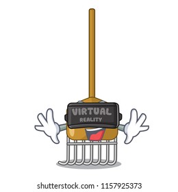 Virtual reality Garden rake Agriculture tool mascot