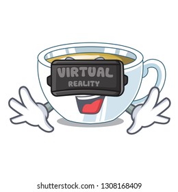 Virtual reality ginger tea in the cartoon shape