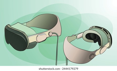 Virtual Reality glass illustration, VR Glass vector illustration, Virtual universe, Metaverse	
