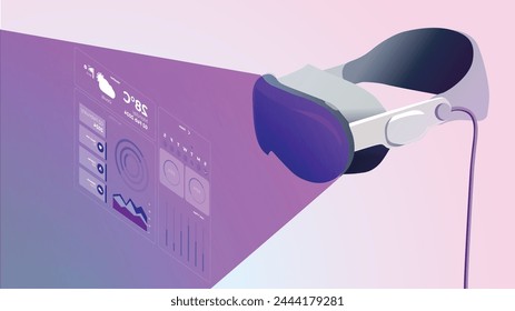 Virtual Reality glass illustration, VR Glass vector illustration, Virtual universe, Metaverse	
