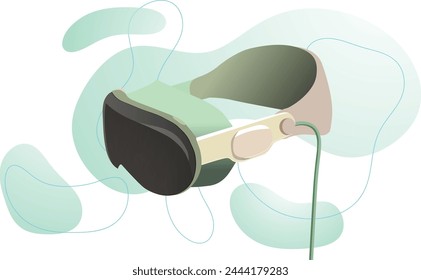 Virtual Reality glass illustration, VR Glass vector illustration, Virtual universe, Metaverse	
