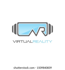 Virtual reality glass vector image technology logo design illustration