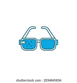 Virtual reality glasses color line icon. Innovative digital device. Pictogram for web page, mobile app, promo. UI UX GUI design element. Editable stroke