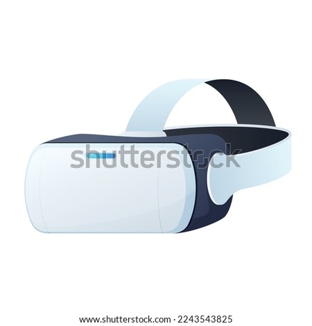 Virtual reality glasses cyberspace game playing immersion device isometric vector illustration. Futuristic 3d VR goggles artificial intelligence multimedia entertainment innovation optical vision Stok fotoğraf © 