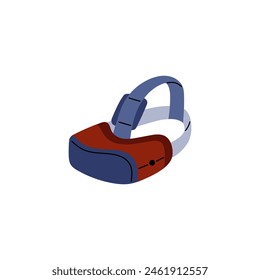 Virtual reality glasses flat icon. Cartoon interactive vr headset mask glasses vector illustration isolated on white background. Electronic entertainment gadget, cyberspace gaming simulator device
